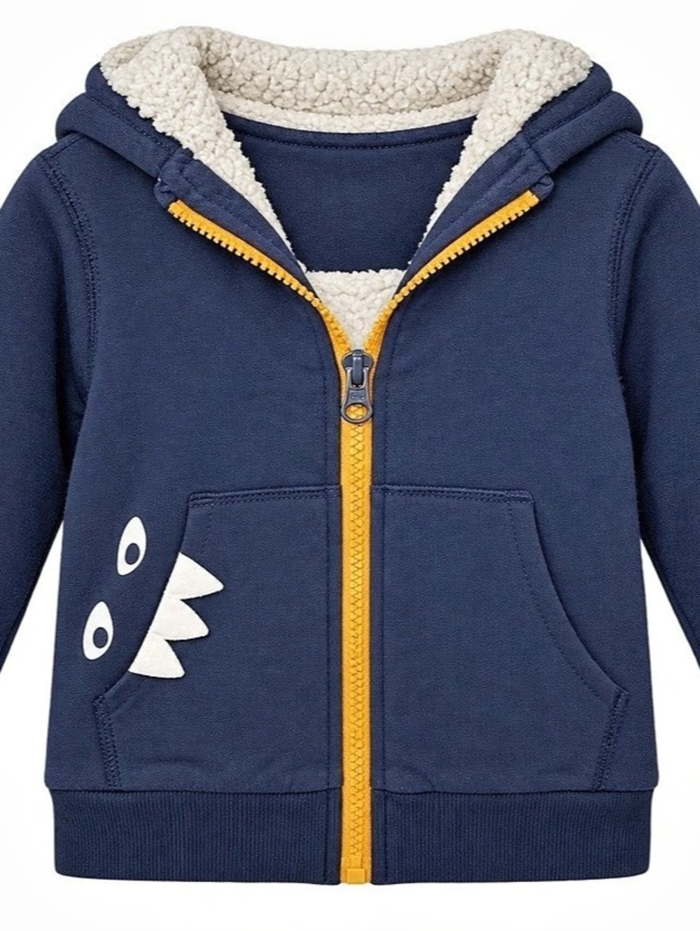 Joe Fresh Toddler Boys Sherpa-Lined Monster Zip Hoodie Size 2T